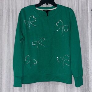 Woman Crew Neck Bow Sweatshirt